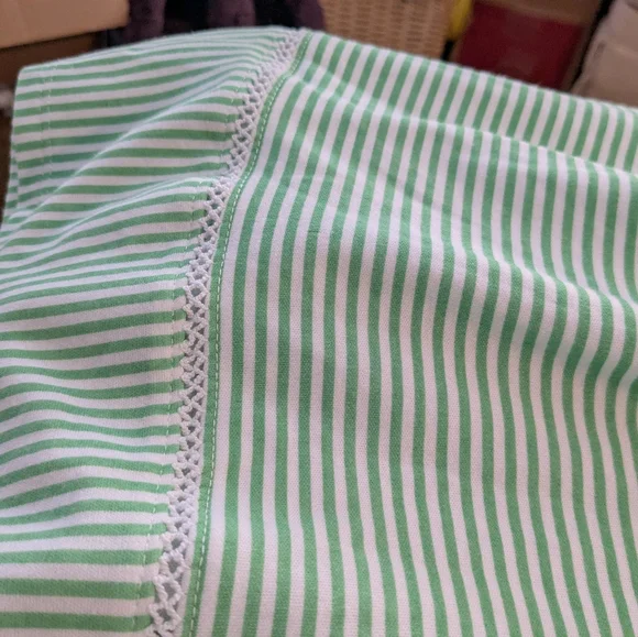 ALFRED DUNNER Short Sleeve Shirt,Lime Green Stripe w/sequin butterfly,Sz L,NWT! - Picture 8 of 8